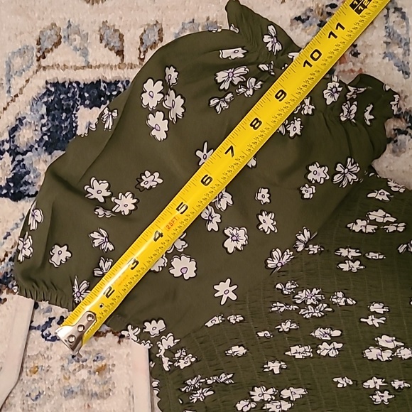 THEREABOUTS GIRLS PLUS SIZE GREEN & WHITE FLORAL SMOCKING DRESS SIZE 2XL 20.5P - Picture 14 of 16